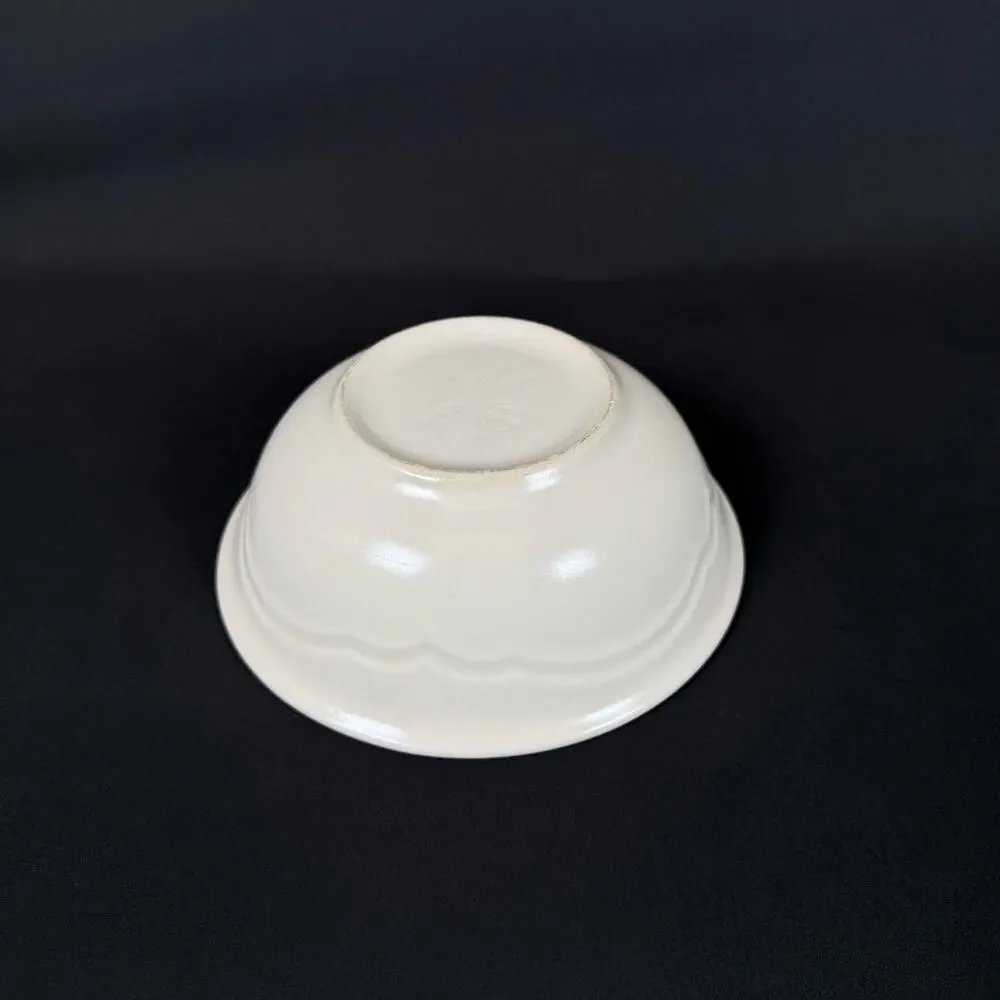 Lot of 4 Pfaltzgraff White Scalloped Plates & Bowl Made in USA